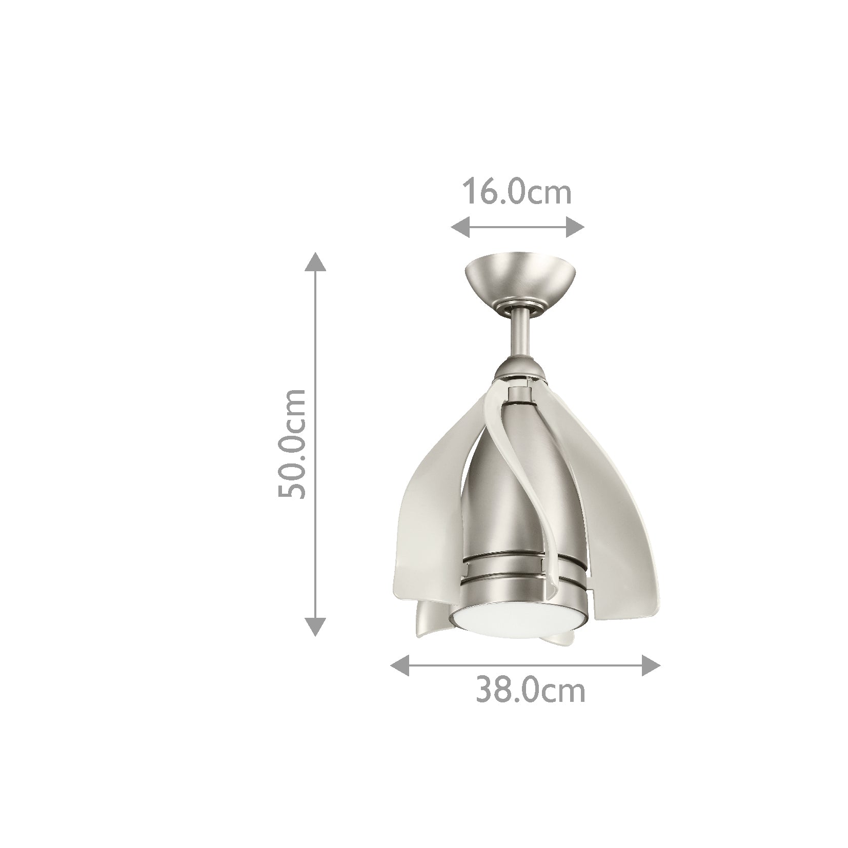 Kichler Terna Indoor Ventilatoren Nickel – Massskizze