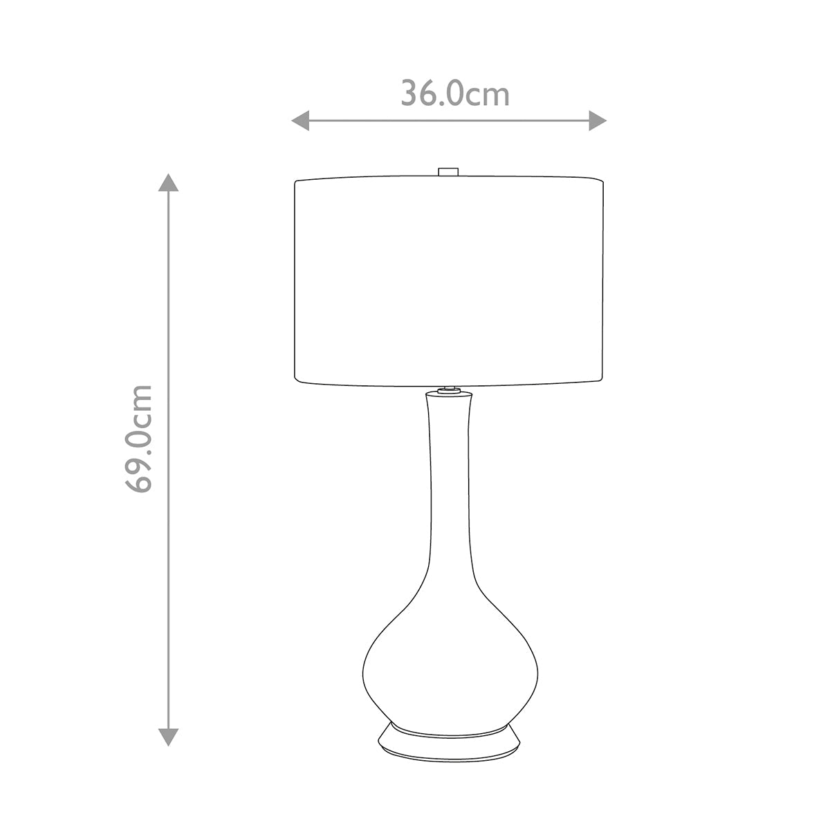 Elstead Milo Tischlampe Messing, Weiß, Grün – Massskizze