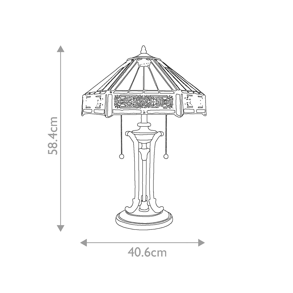 Quoizel Indus Tischlampe Bronze – Massskizze