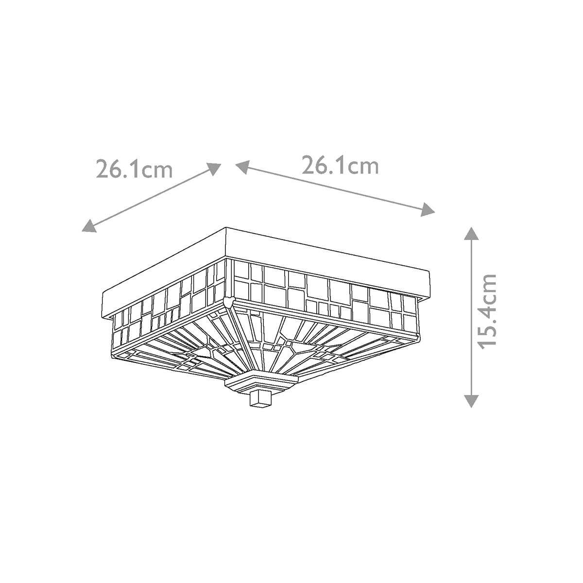Quoizel Inglenook Deckenleuchte Bronze – Massskizze