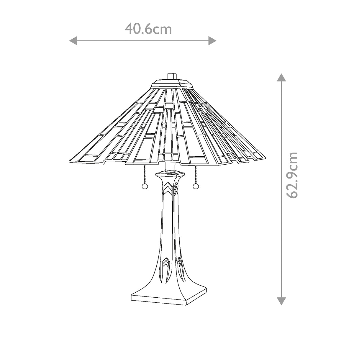Quoizel Maybeck Tischlampe Bronze – Massskizze