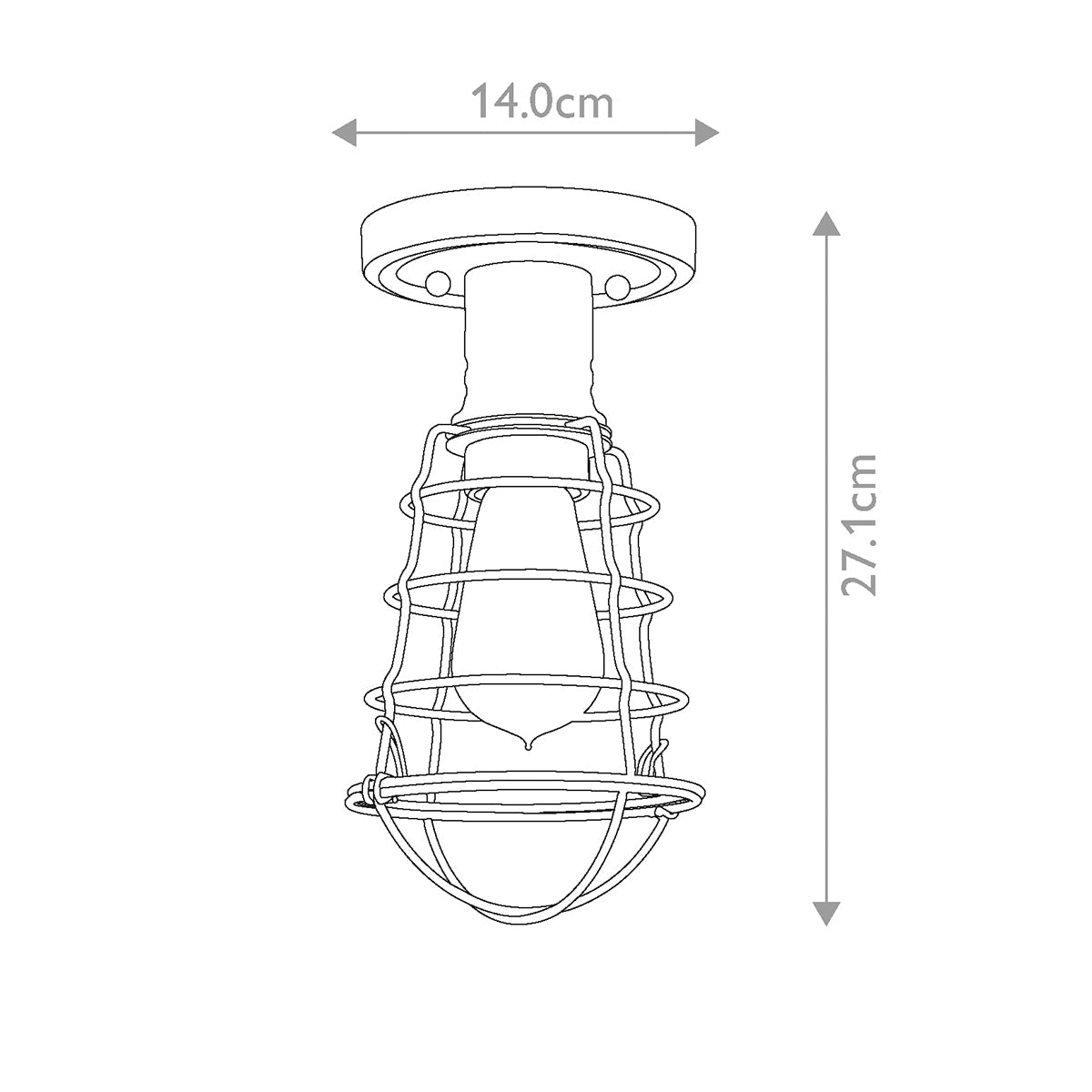 Quoizel Mixon Deckenleuchte Messing – Massskizze