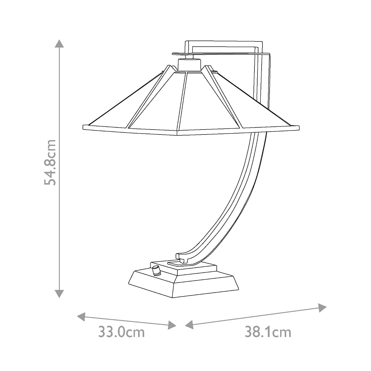 Quoizel Pomeroy Tischlampe Bronze – Massskizze