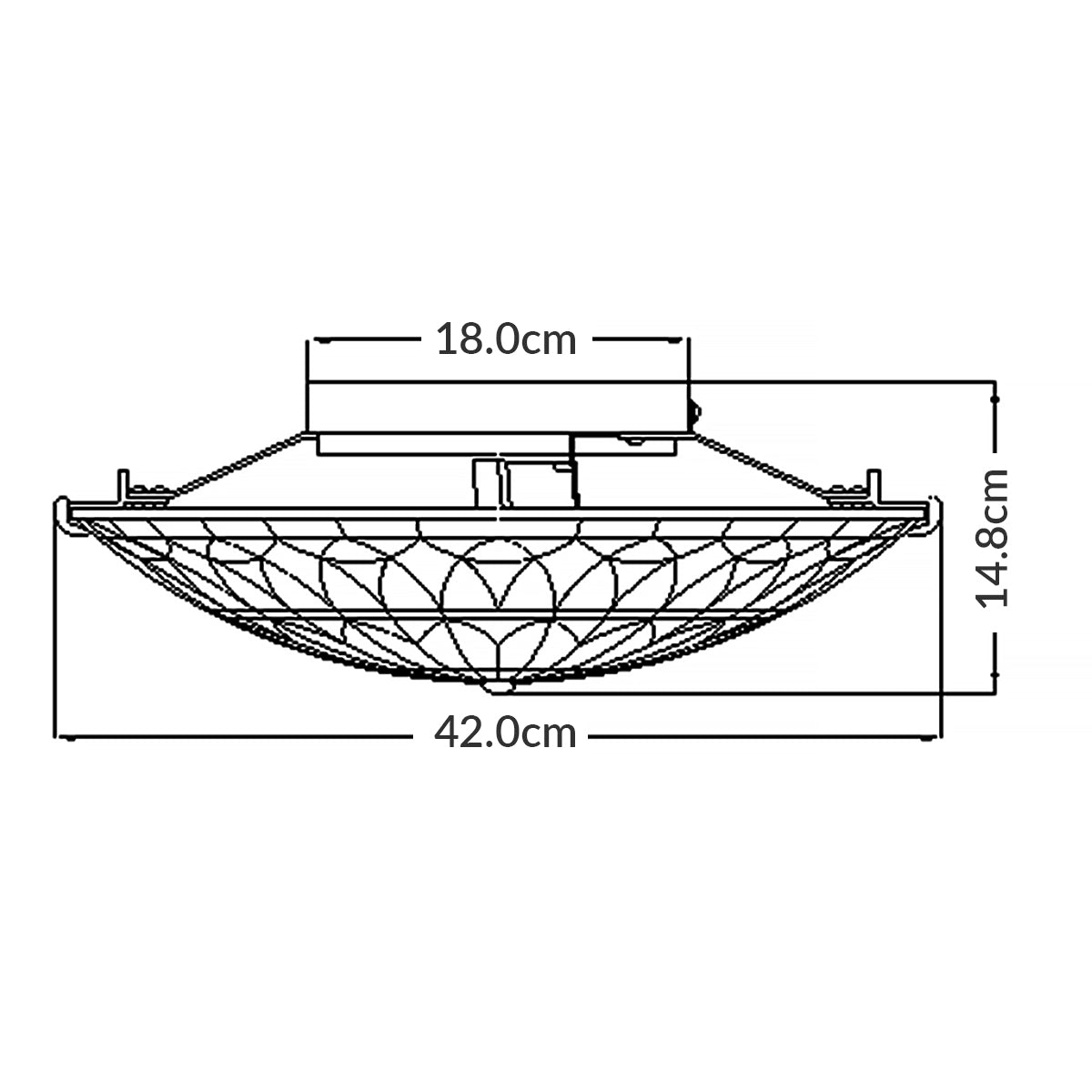 Quoizel West Deckenleuchte Bronze – Massskizze