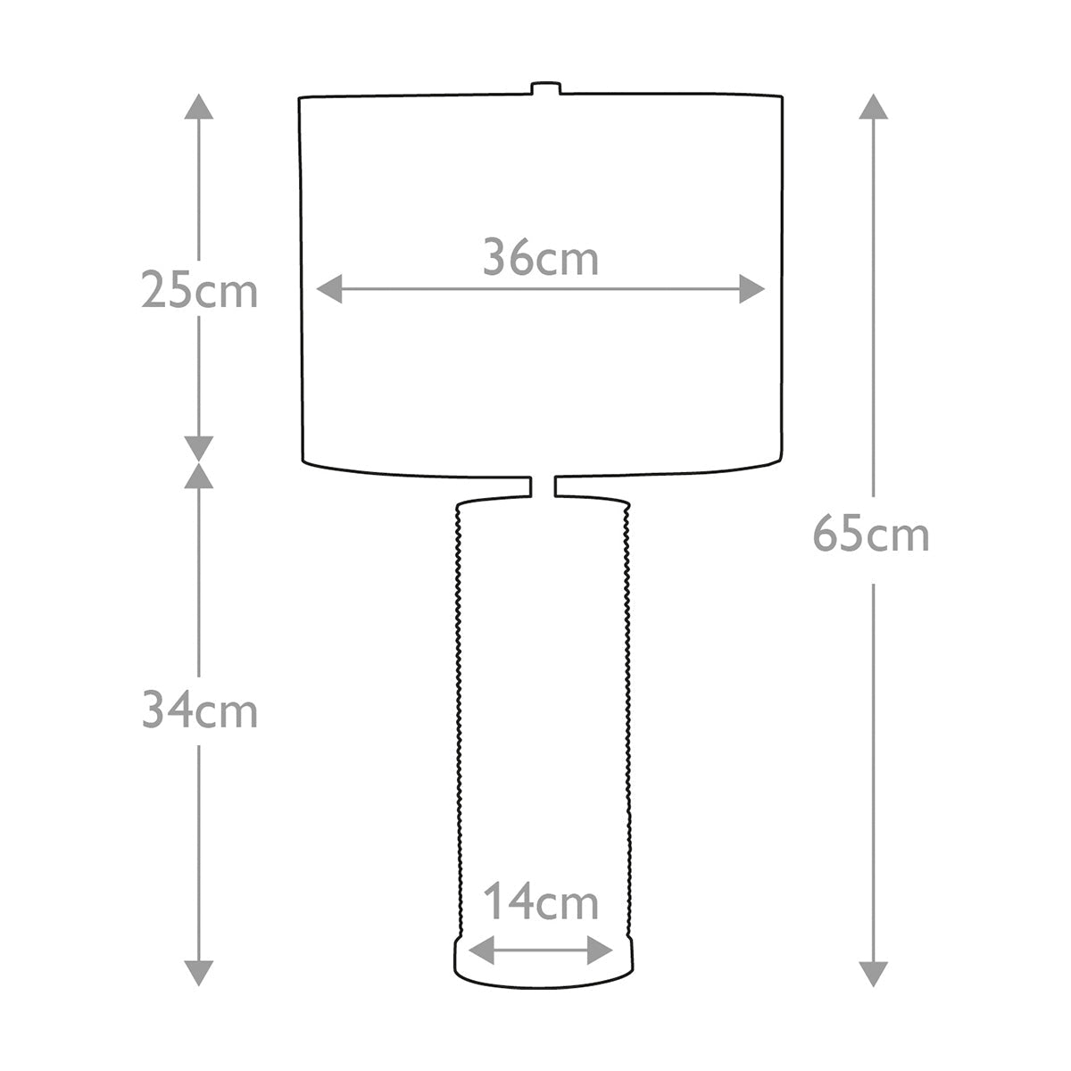 Elstead Ripple Tischlampe Weiß, Schwarz – Massskizze