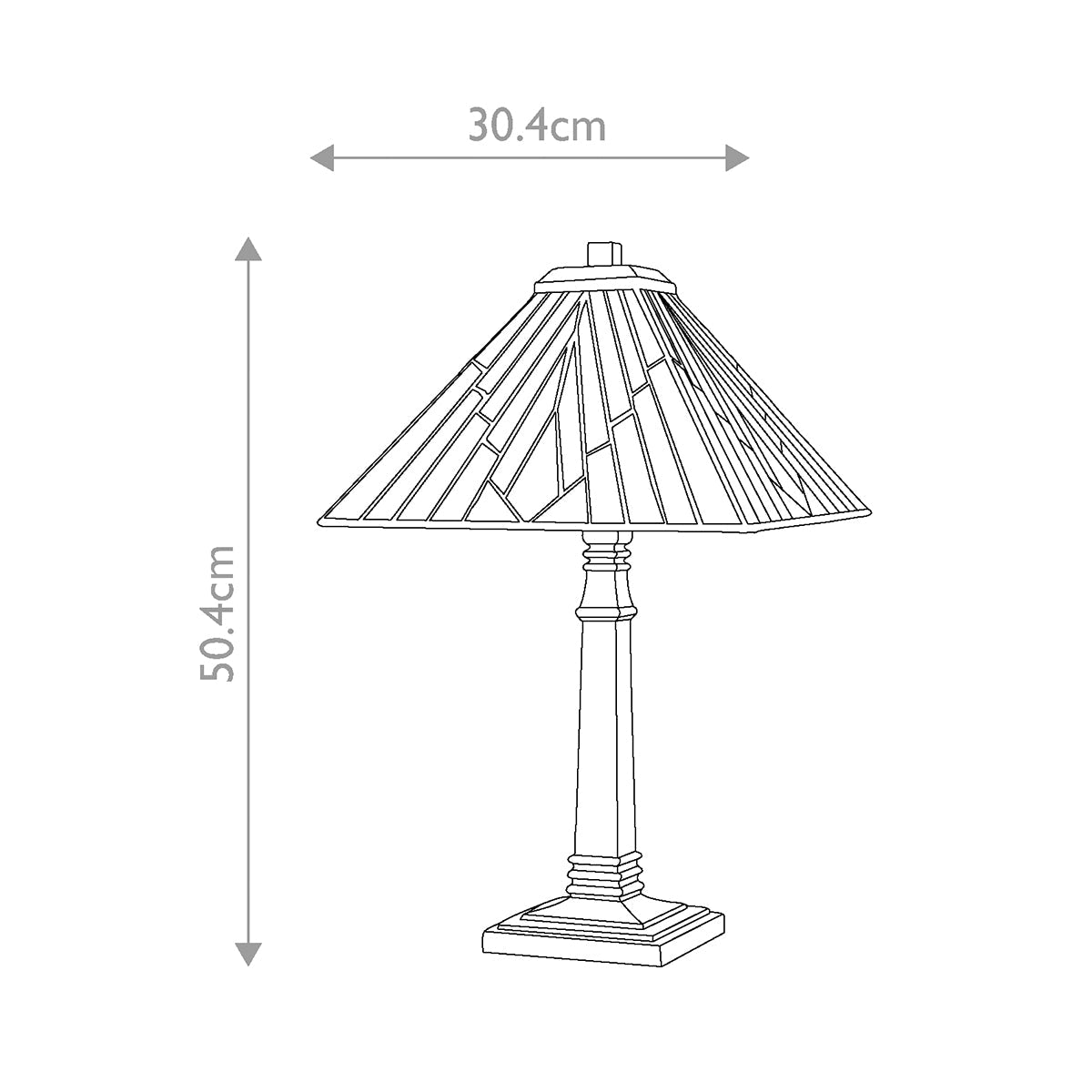 Elstead Alderley Tischlampe Bronze – Massskizze