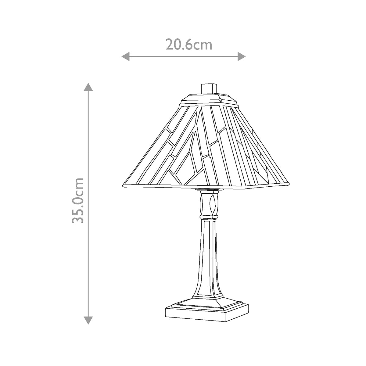 Elstead Alderley Tischlampe Bronze – Massskizze