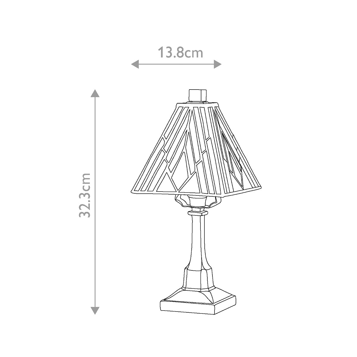 Elstead Alderley Tischlampe Bronze – Massskizze