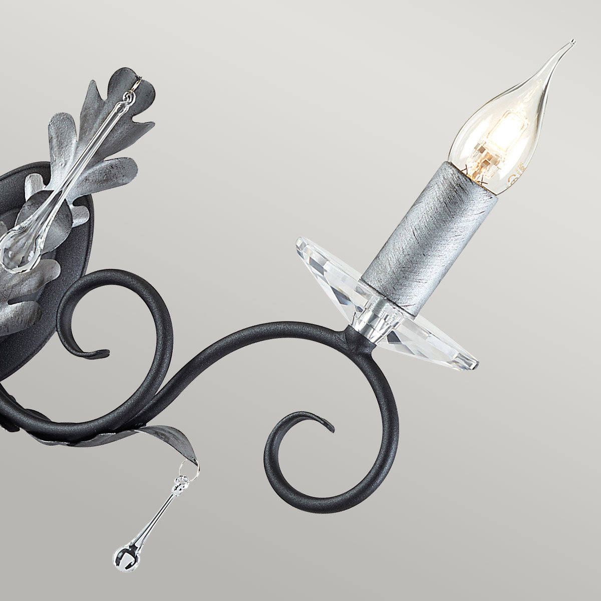 Elstead Amarilli Wandleuchte Schwarz, Silber – Detailansicht