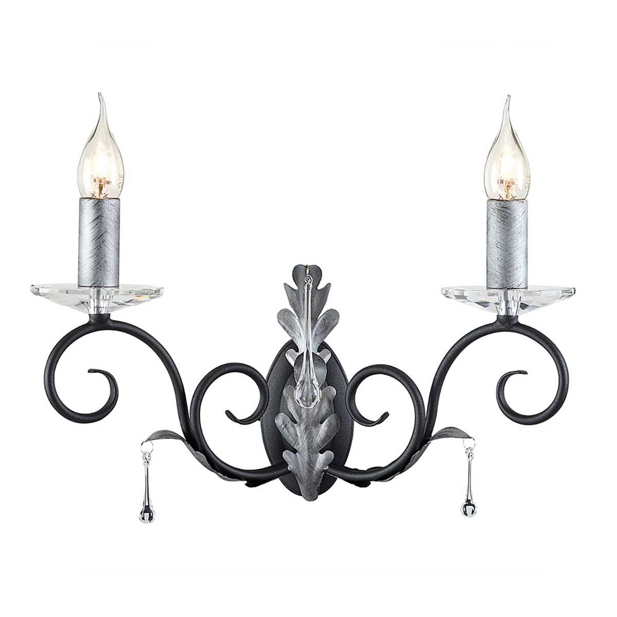 Elstead Amarilli Wandleuchte Schwarz, Silber
