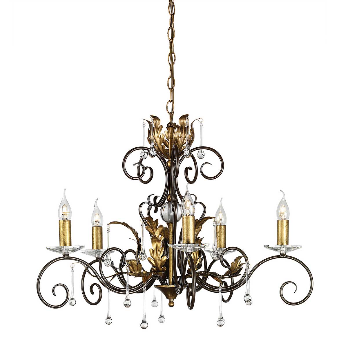 Elstead Amarilli Kronleuchter Bronze, Gold