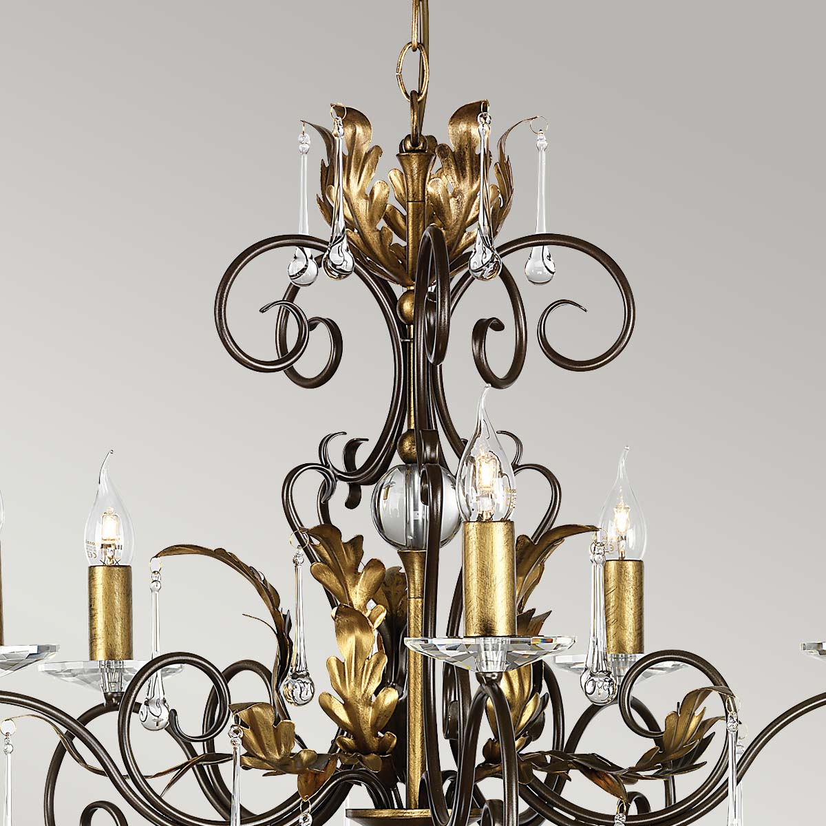 Elstead Amarilli Kronleuchter Bronze, Gold – Wohnambiente
