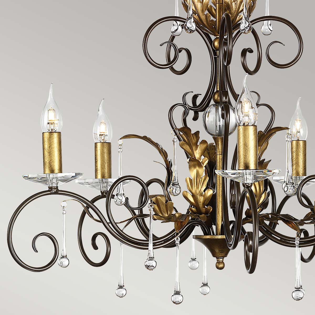 Elstead Amarilli Kronleuchter Bronze, Gold – Detailansicht