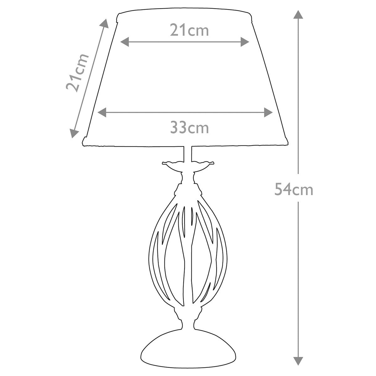 Elstead Artisan Tischlampe Messing – Massskizze