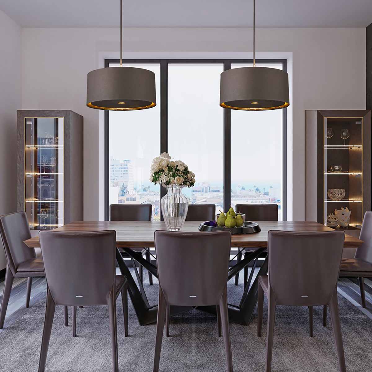 Elstead Balance Pendelleuchte Braun, Messing – Detailansicht 4