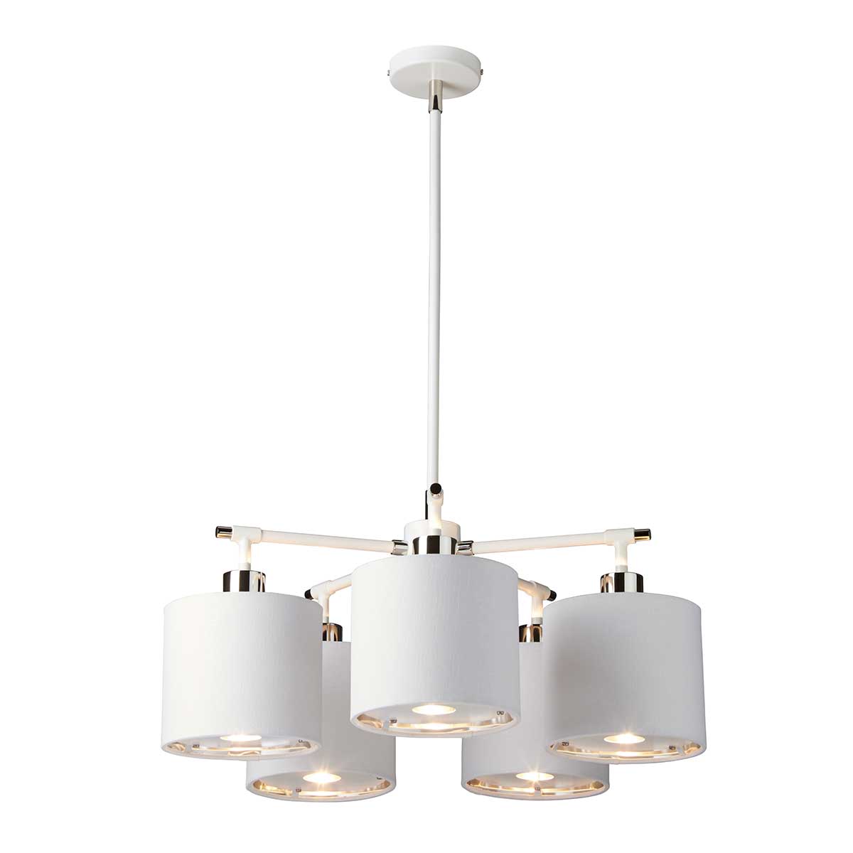 Elstead Balance Kronleuchter Weiß, Nickel