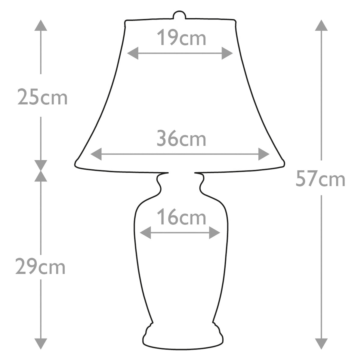 Elstead Blue Tischlampe Blau, Weiß – Massskizze