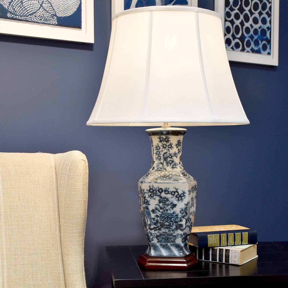 Elstead Blue Tischlampe Blau, Weiß – Detailansicht