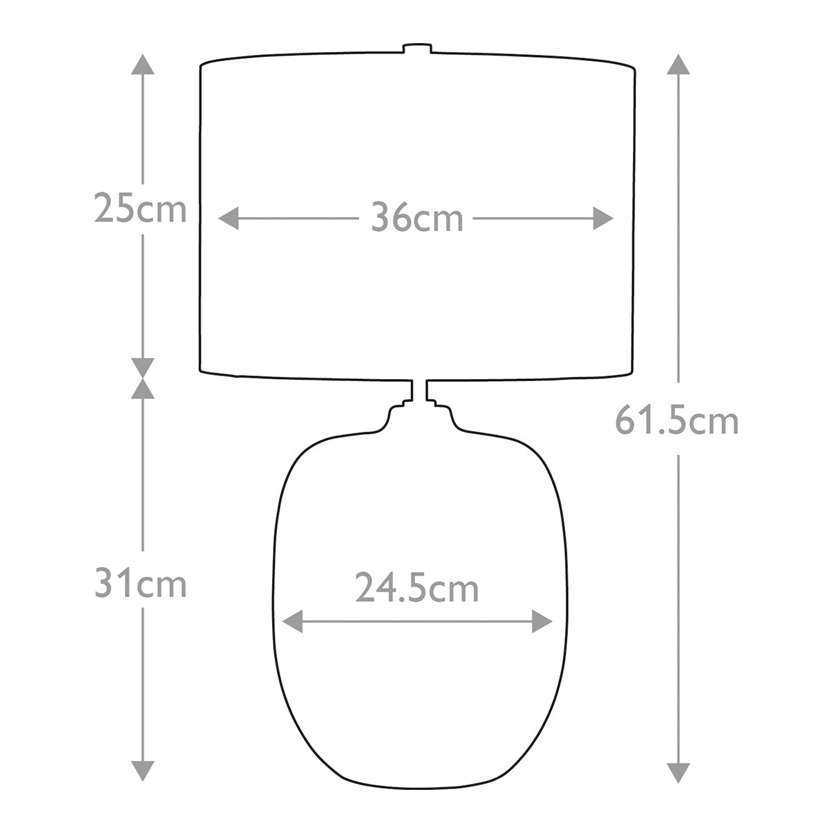 Elstead Chalk Tischlampe Grau, Weiß – Massskizze