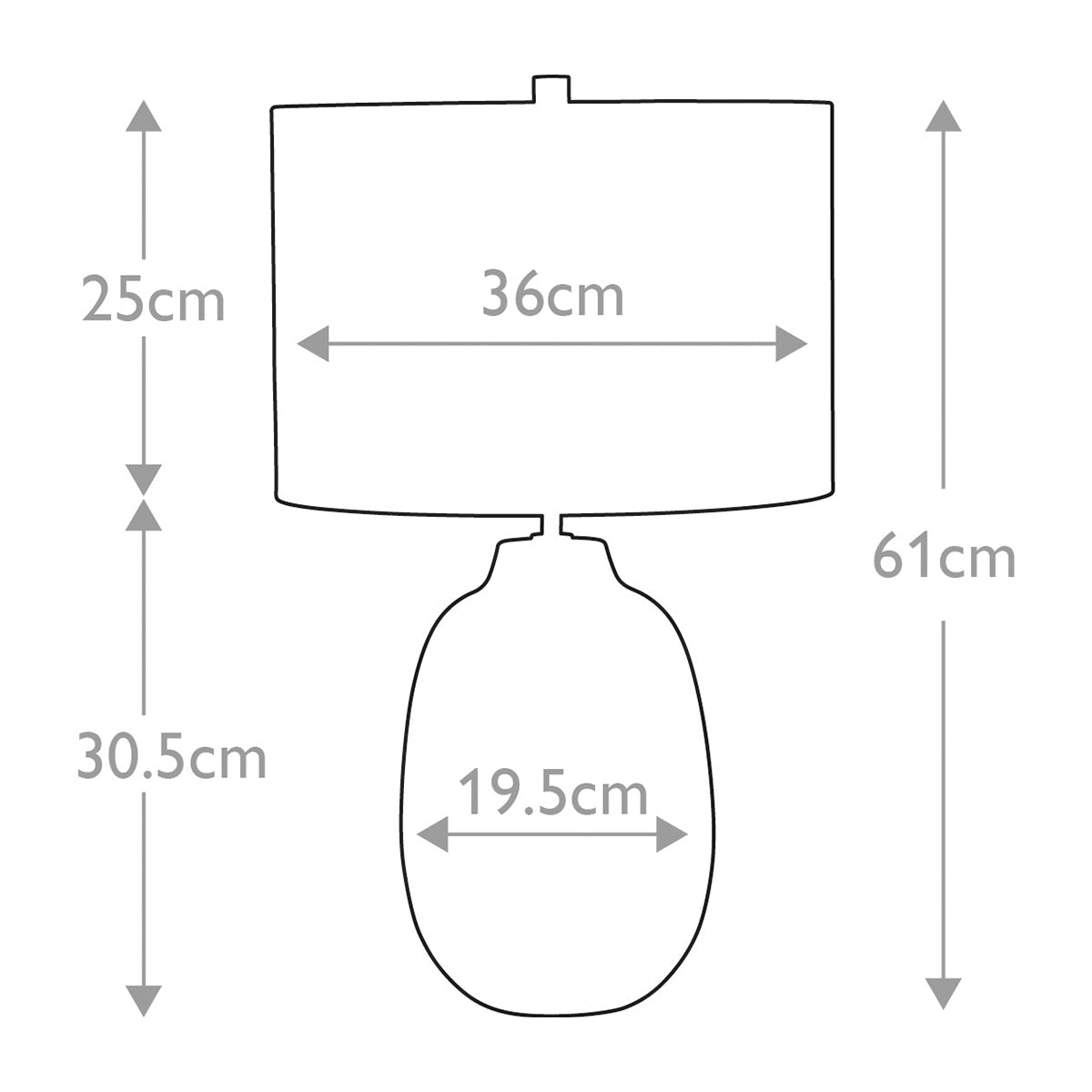 Elstead Chelsfield Tischlampe Grün, Weiß – Massskizze