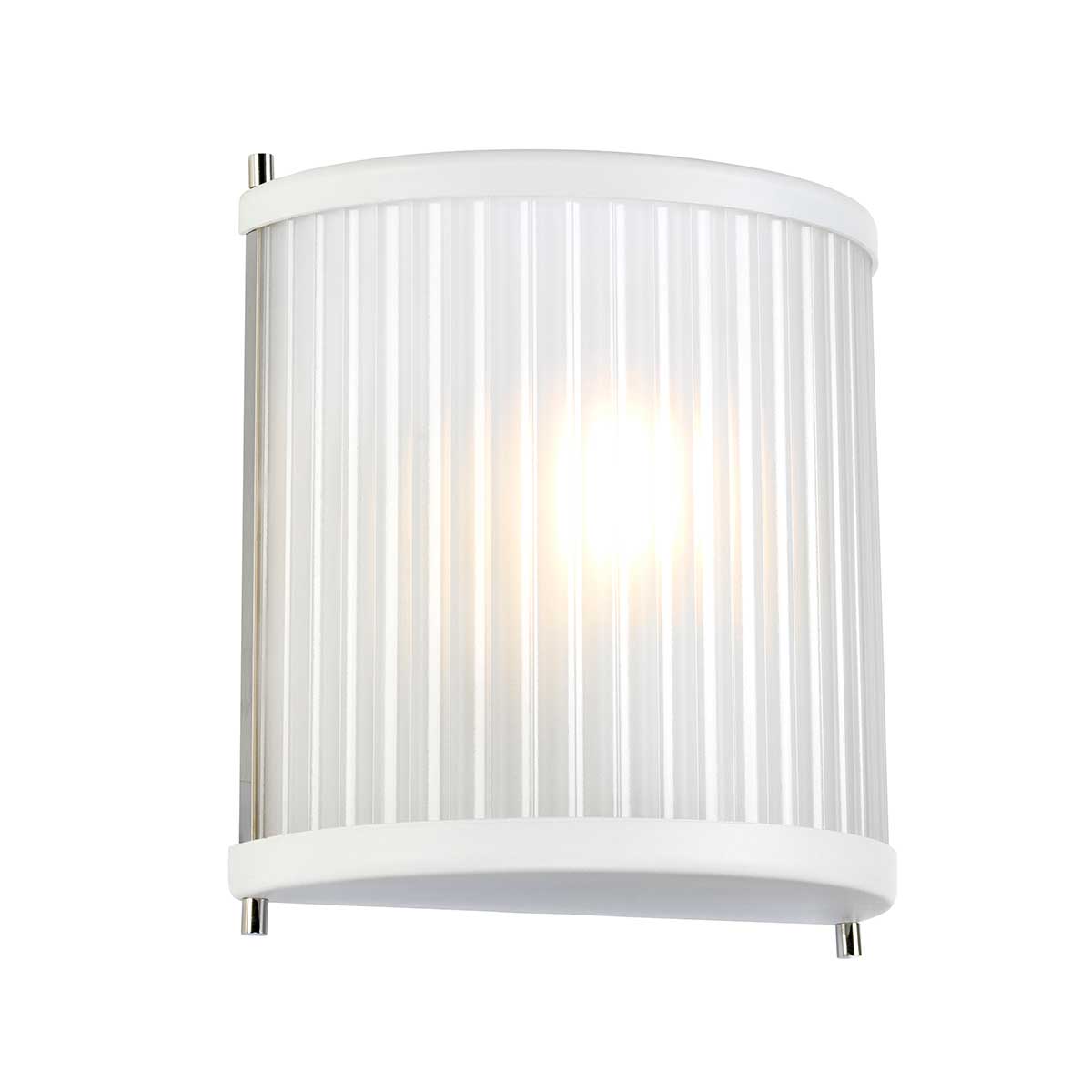 Elstead Corona Wandleuchte Weiß, Nickel