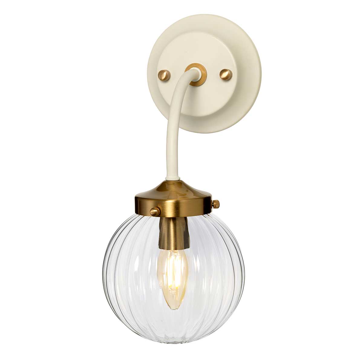 Elstead Cosmos Wandleuchte Creme, Messing