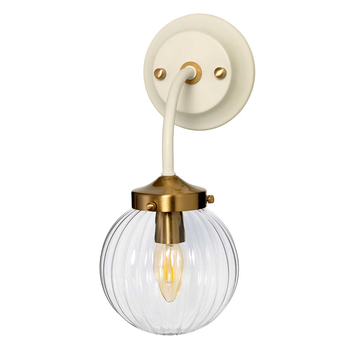 Elstead Cosmos Wandleuchte Creme, Messing – Wohnambiente