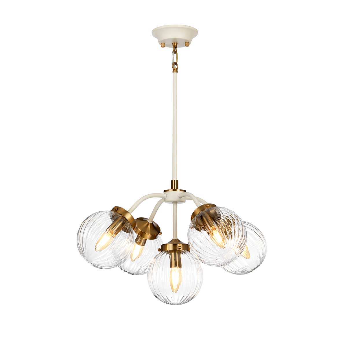 Elstead Cosmos Pendelleuchte Creme, Messing