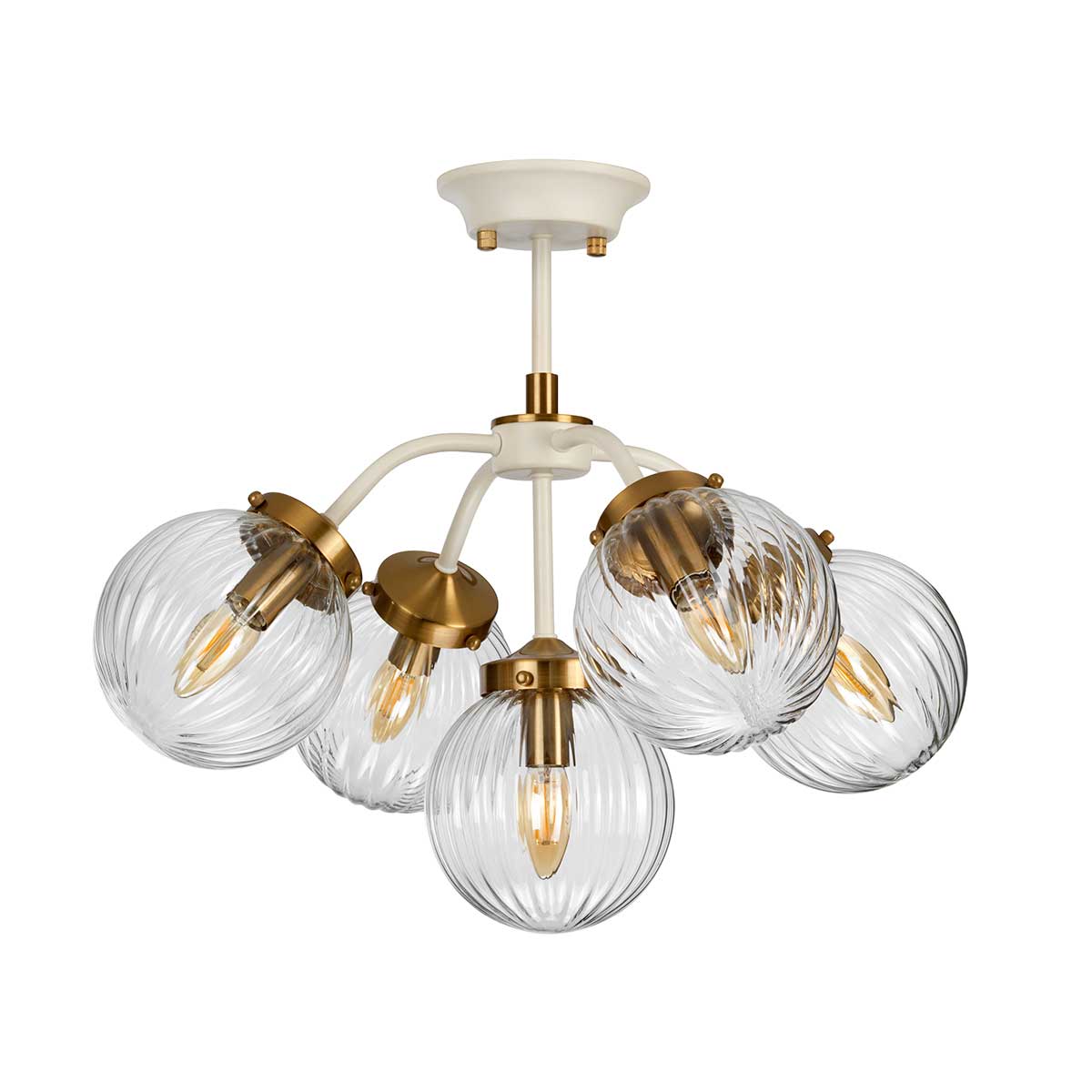 Elstead Cosmos Pendelleuchte Creme, Messing – Detailansicht 2