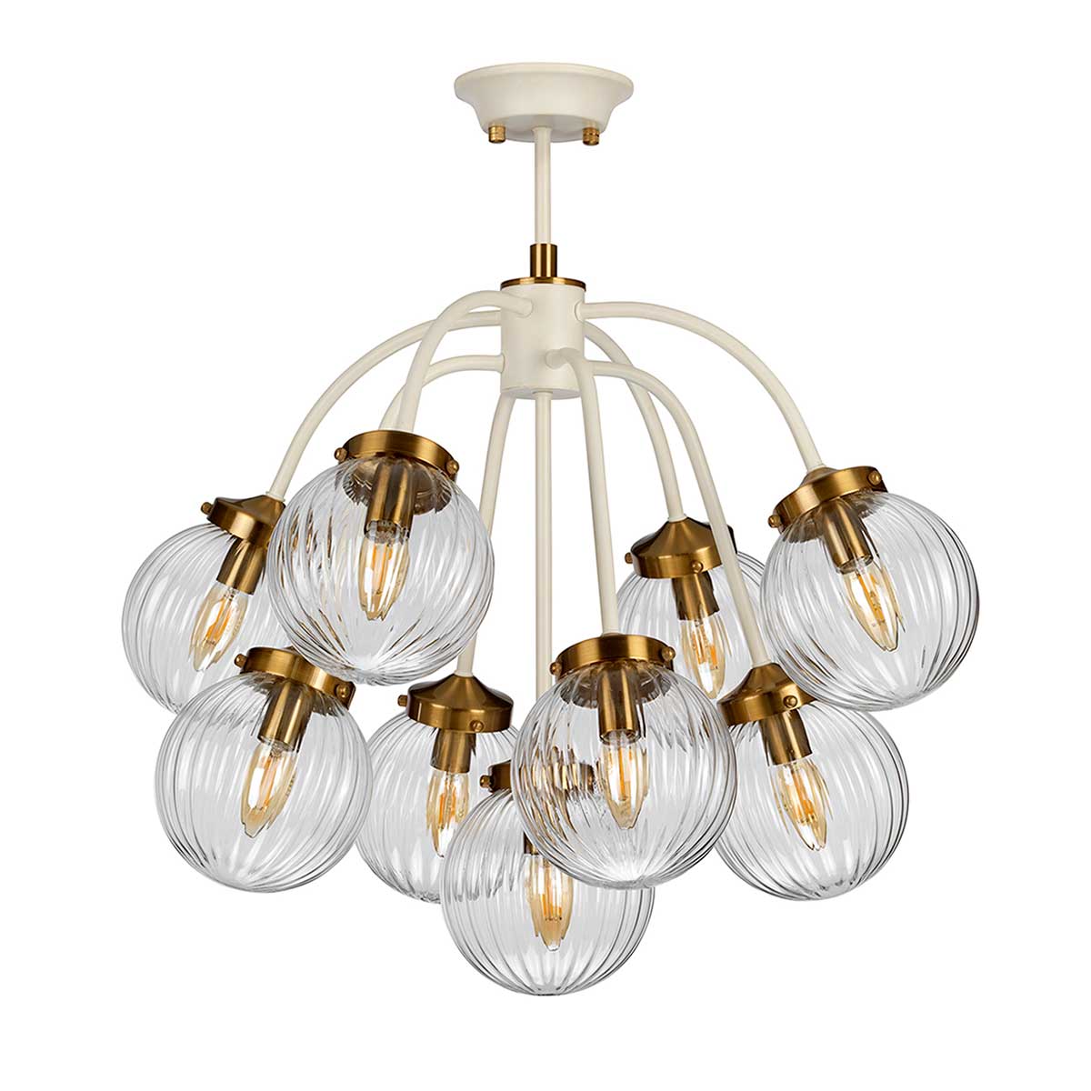 Elstead Cosmos Pendelleuchte Creme, Messing – Detailansicht 2