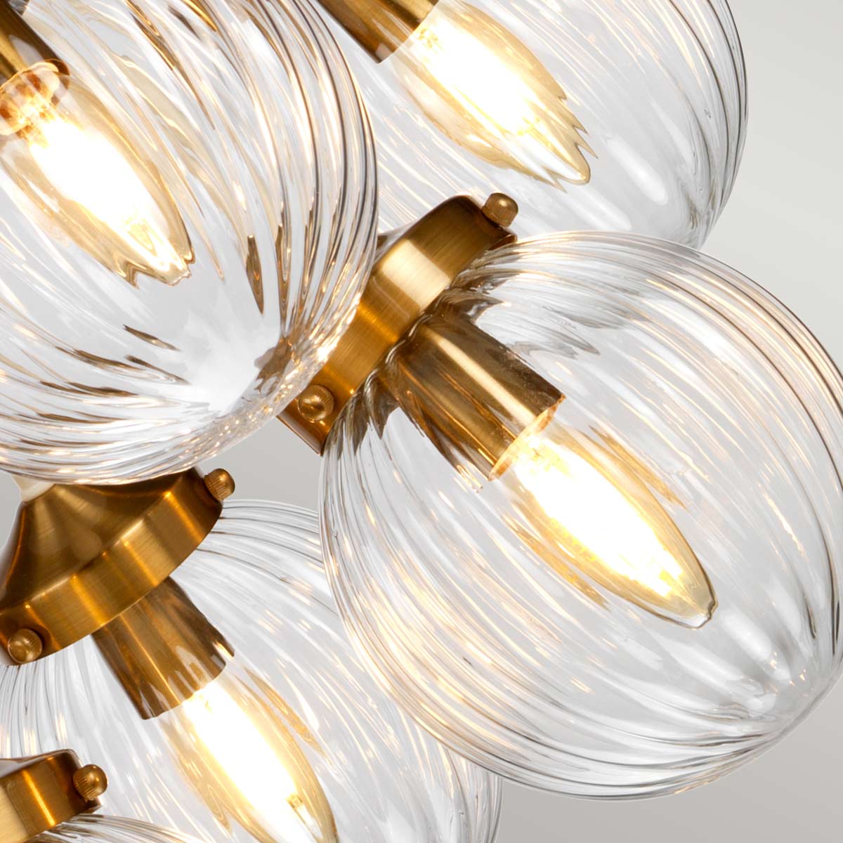 Elstead Cosmos Pendelleuchte Creme, Messing – Detailansicht 5