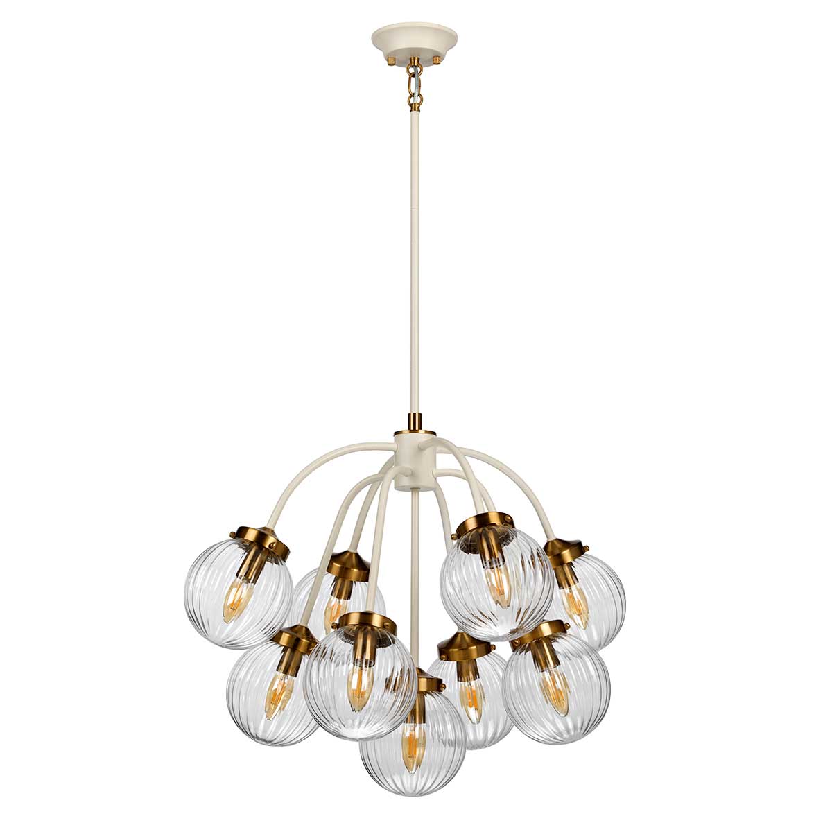 Elstead Cosmos Pendelleuchte Creme, Messing – Wohnambiente