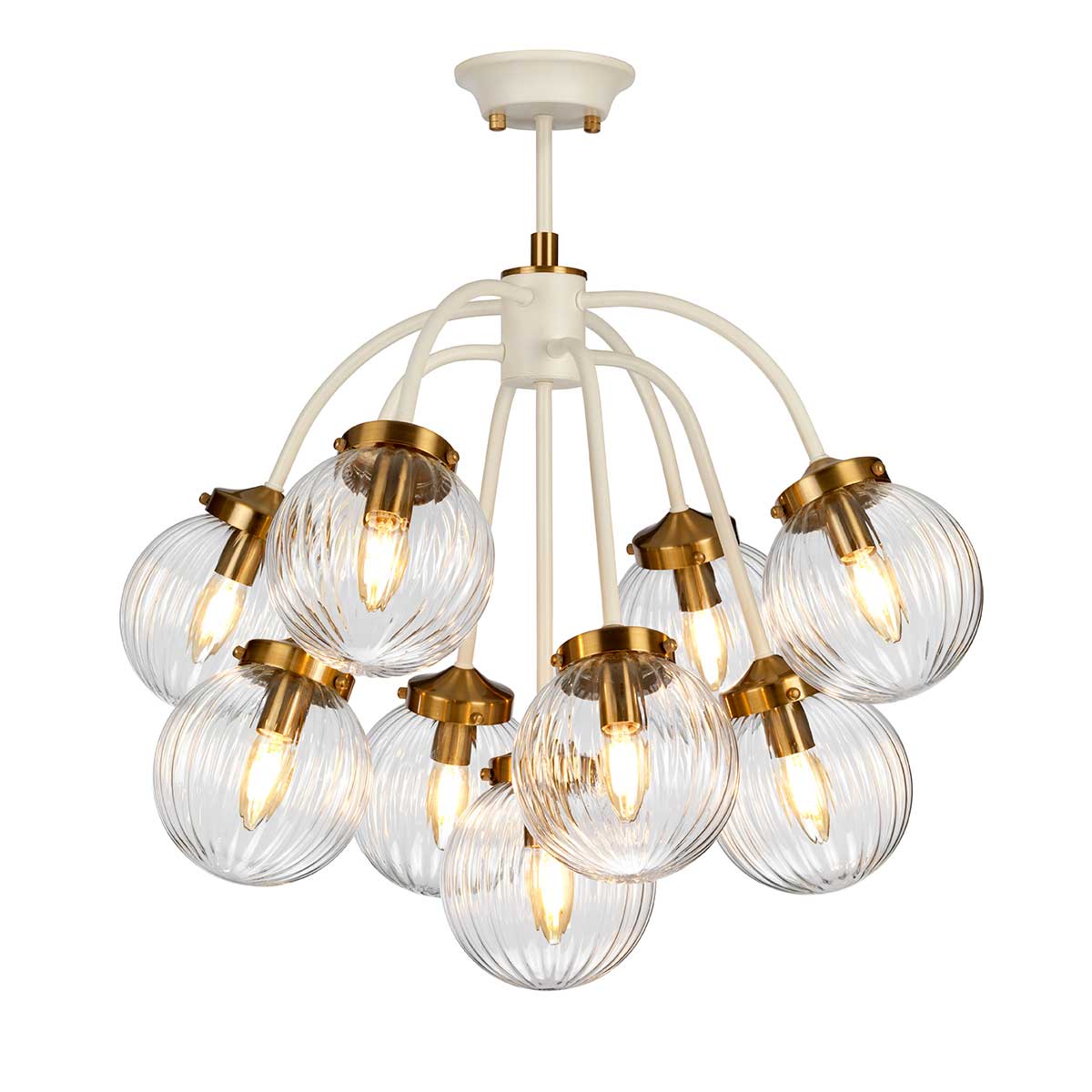 Elstead Cosmos Pendelleuchte Creme, Messing – Detailansicht