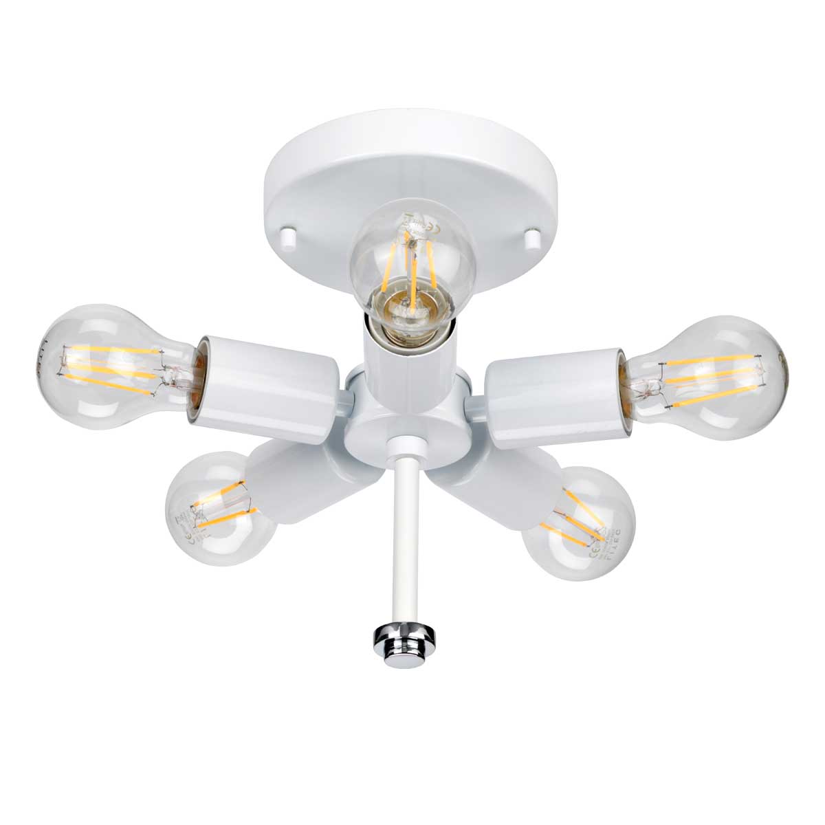 Elstead Fletcher Deckenleuchte Chrom, Elfenbein – Detailansicht