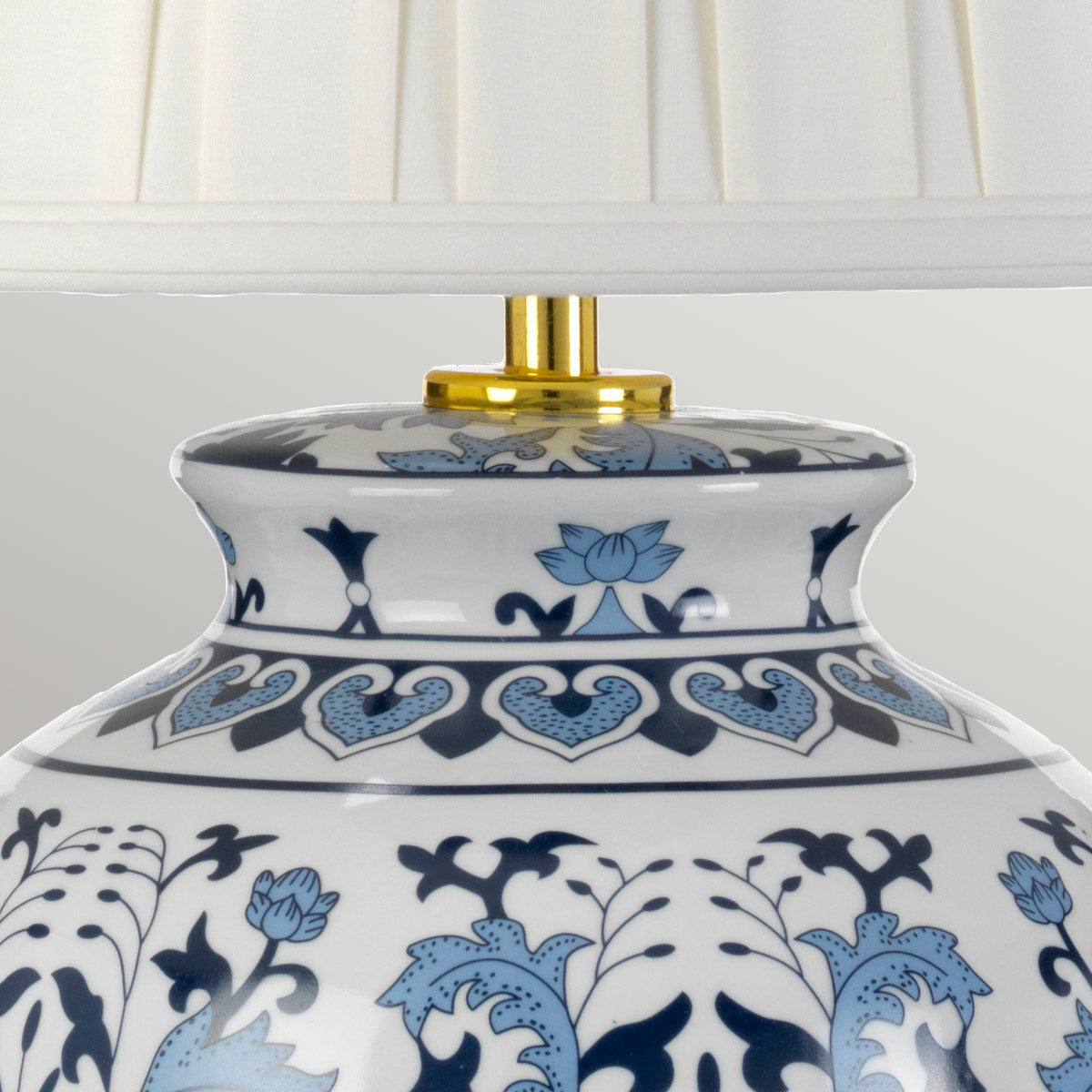Elstead Linyi Tischlampe Blau, Weiß – Detailansicht