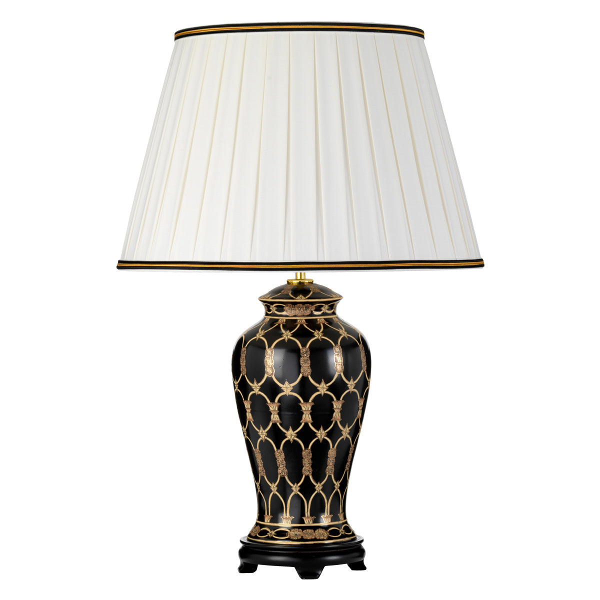 Elstead Taipei Tischlampe Schwarz, Gold