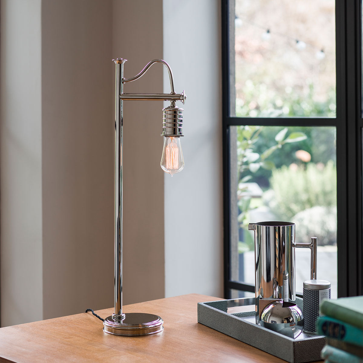 Elstead Douille Tischlampe Nickel – Wohnambiente