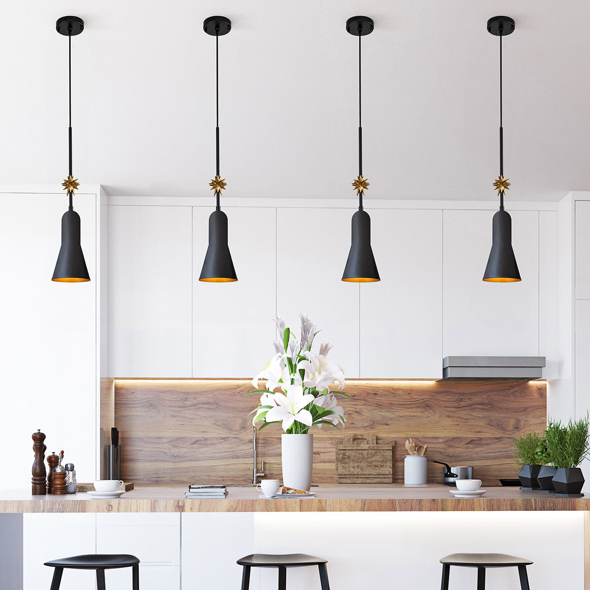 Elstead Etoile Pendelleuchte Schwarz, Gold – Detailansicht 5