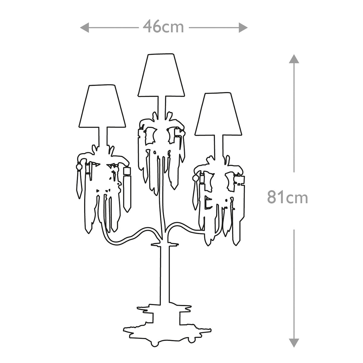Flambeau Birdland Tischlampe Creme, Gold – Massskizze