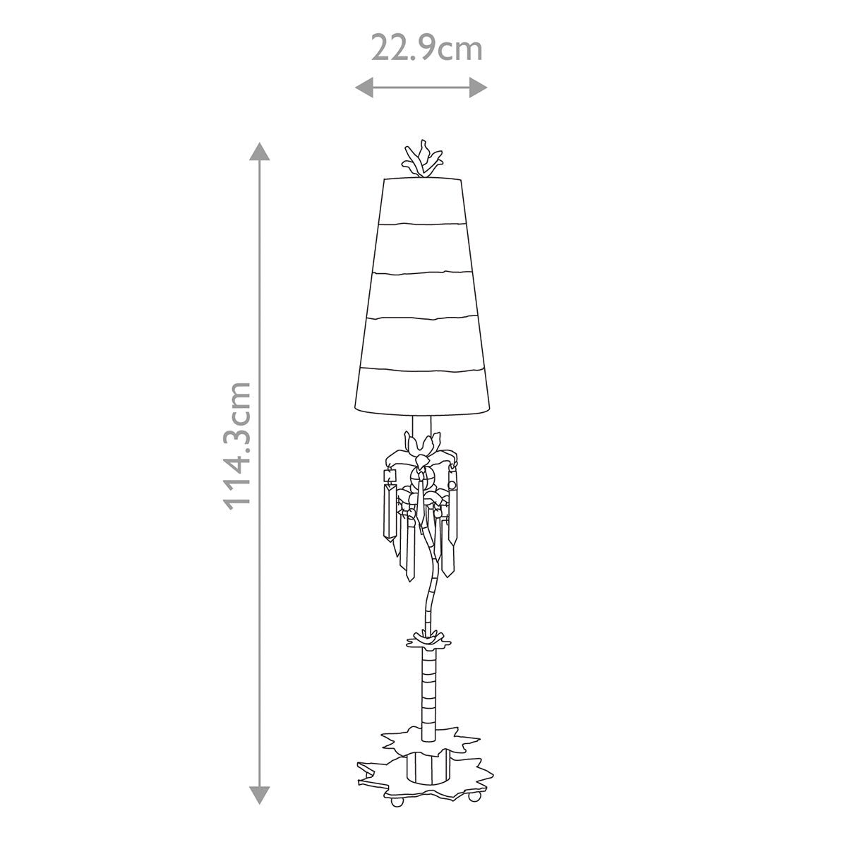 Flambeau Birdland Tischlampe Creme, Gold – Massskizze