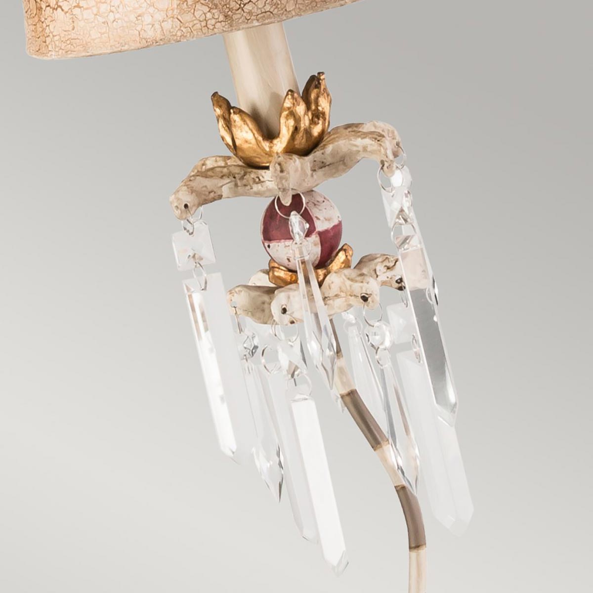 Flambeau Birdland Tischlampe Creme, Gold – Detailansicht