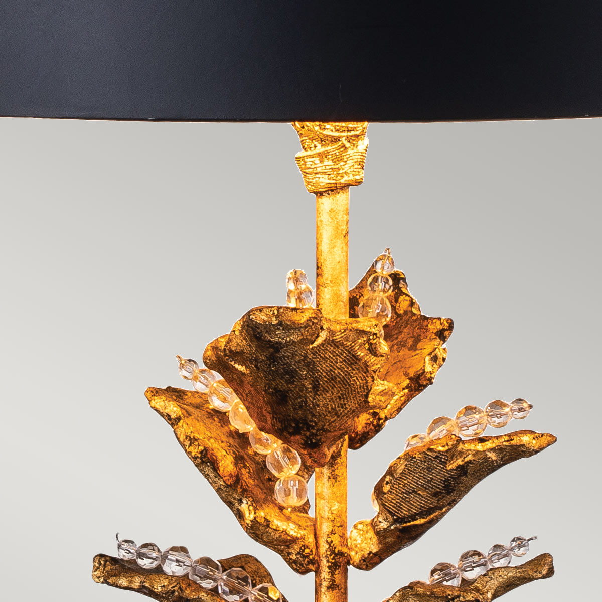 Flambeau Camilia Tischlampe Gold, Schwarz – Detailansicht