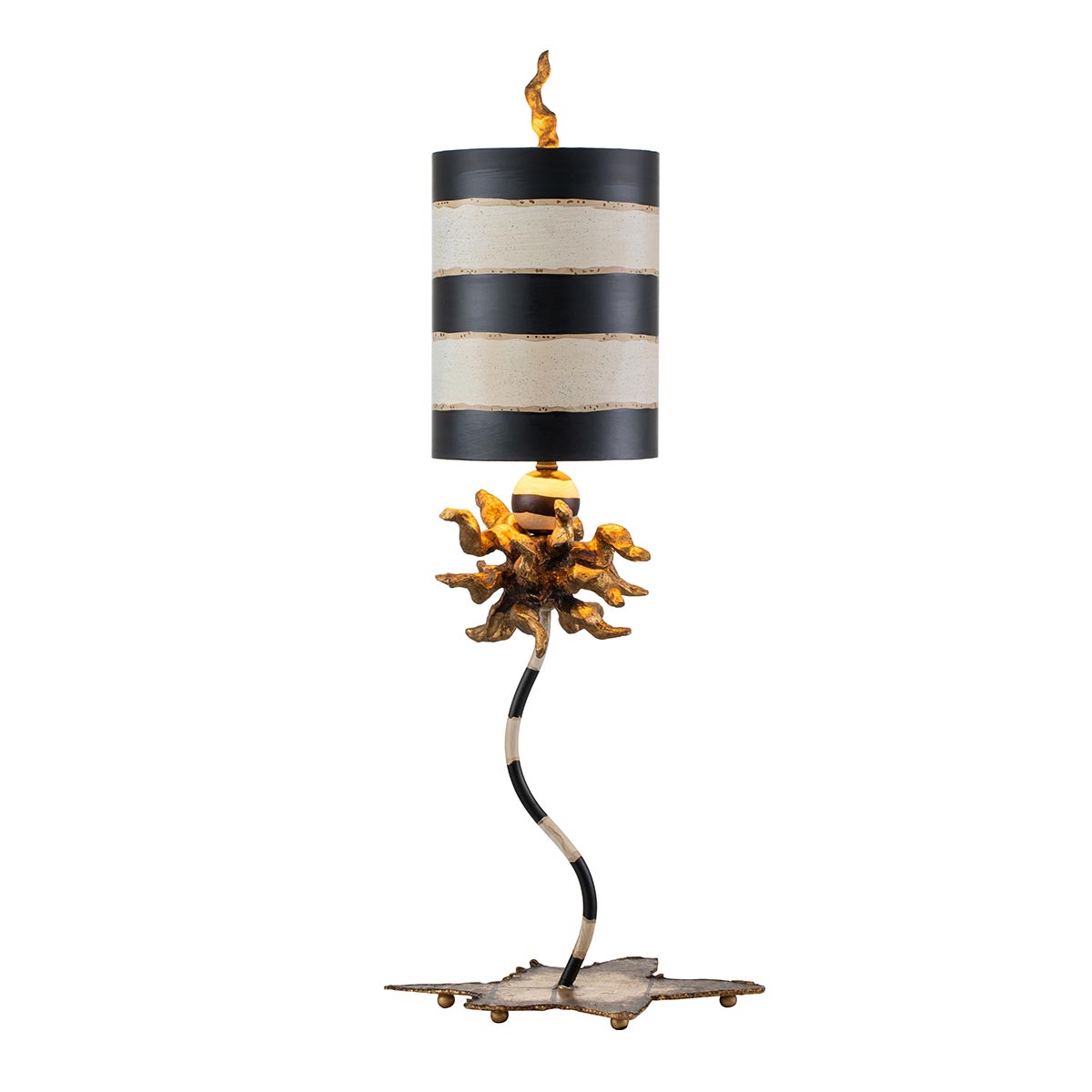 Flambeau Dominique Tischlampe Gold, Schwarz, Creme