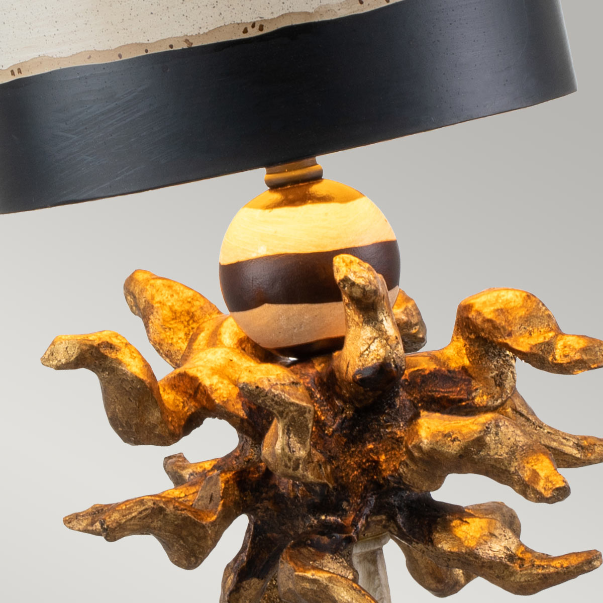 Flambeau Dominique Tischlampe Gold, Schwarz, Creme – Detailansicht 2