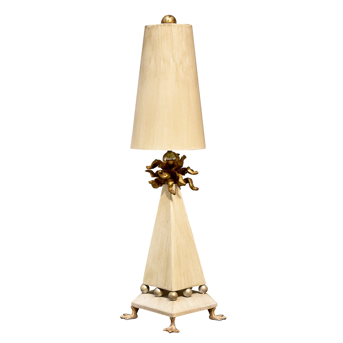 Flambeau Leda Tischlampe Creme, Gold – Wohnambiente