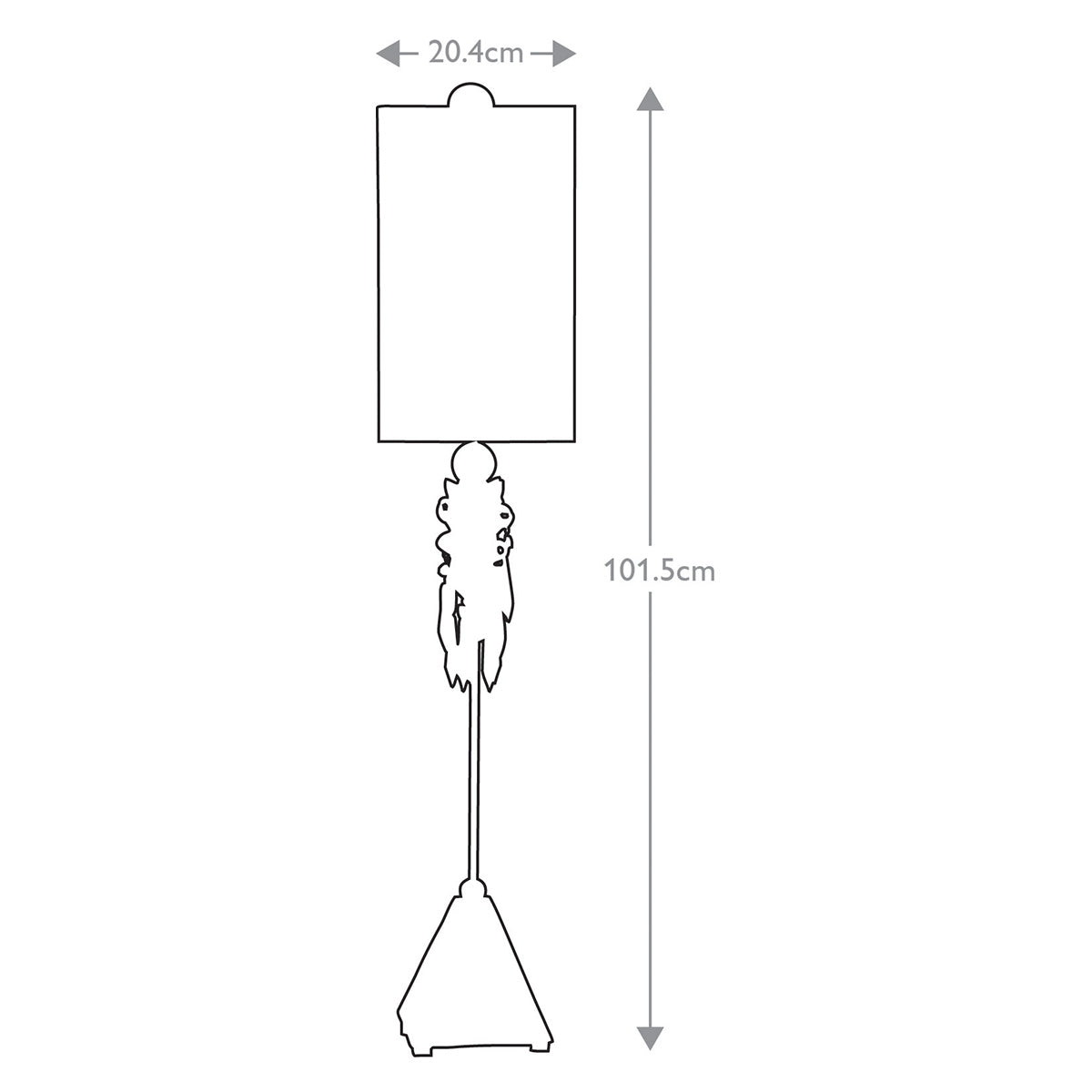 Flambeau Madison Tischlampe Gold – Massskizze