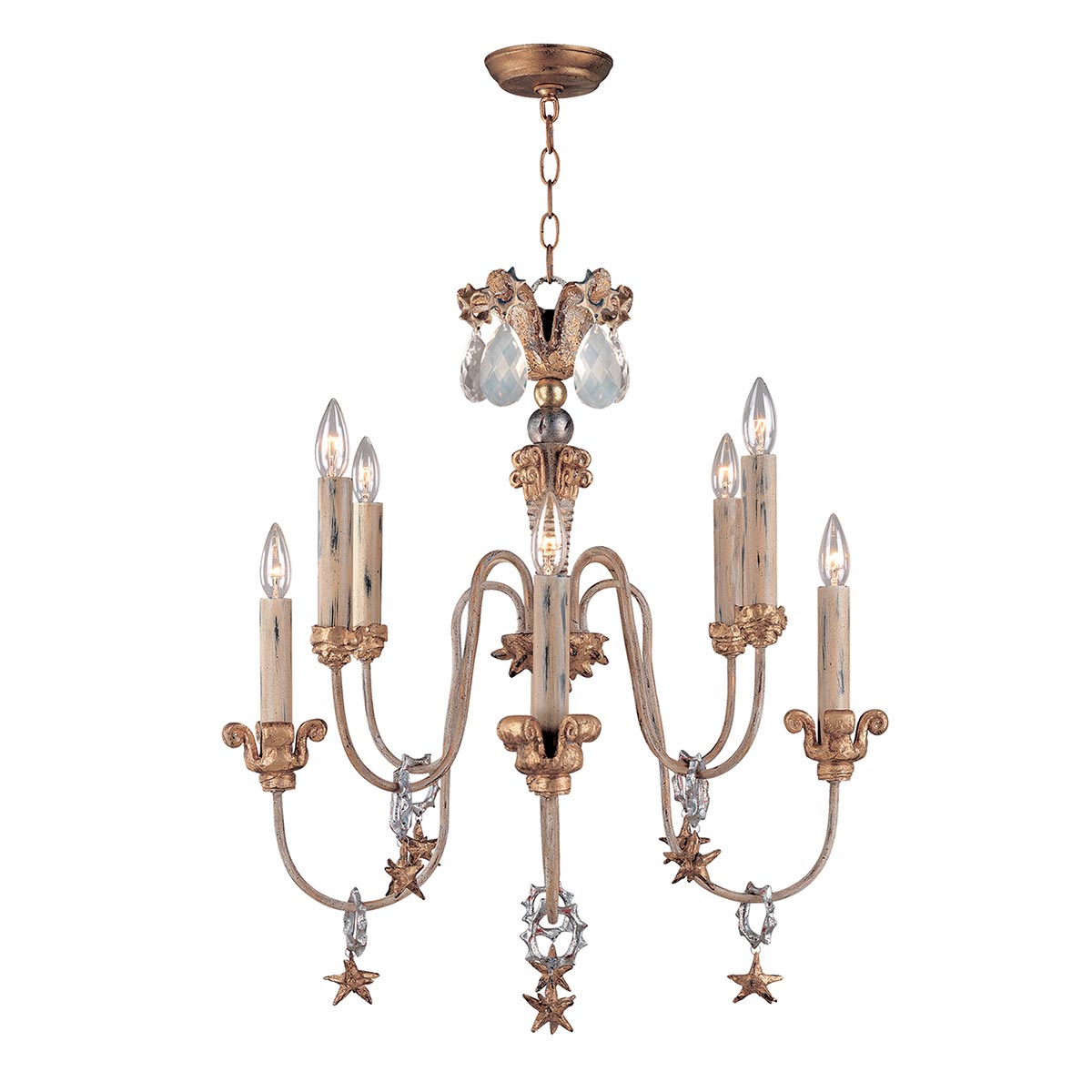 Flambeau Mignon Kronleuchter Gold, Silber