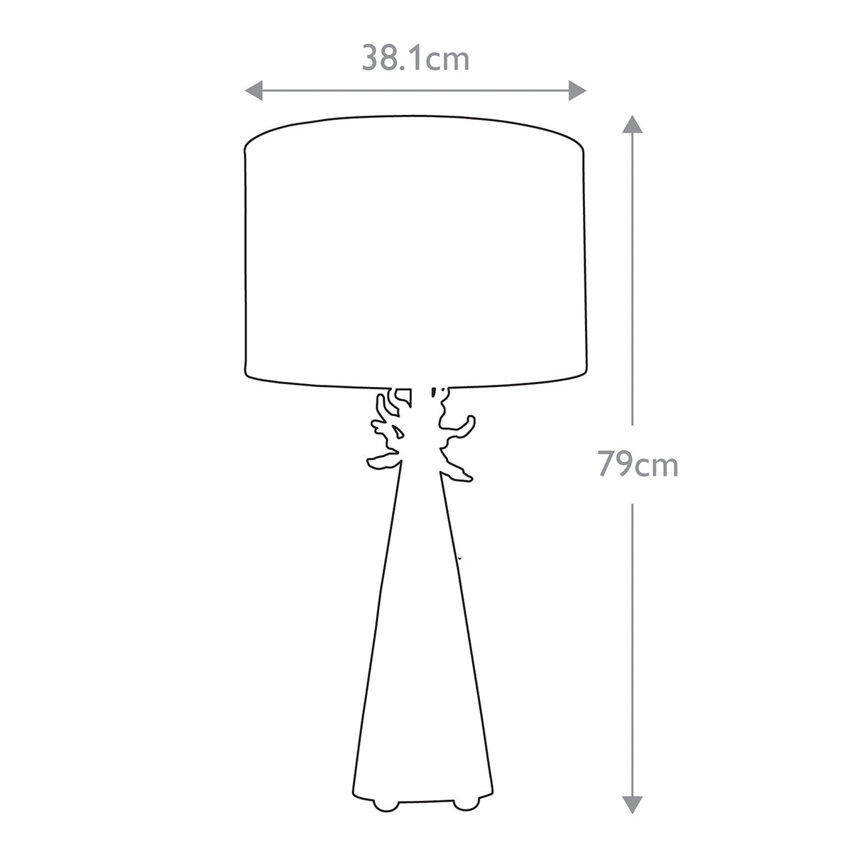 Flambeau Neo Tischlampe Weiß, Gold – Massskizze