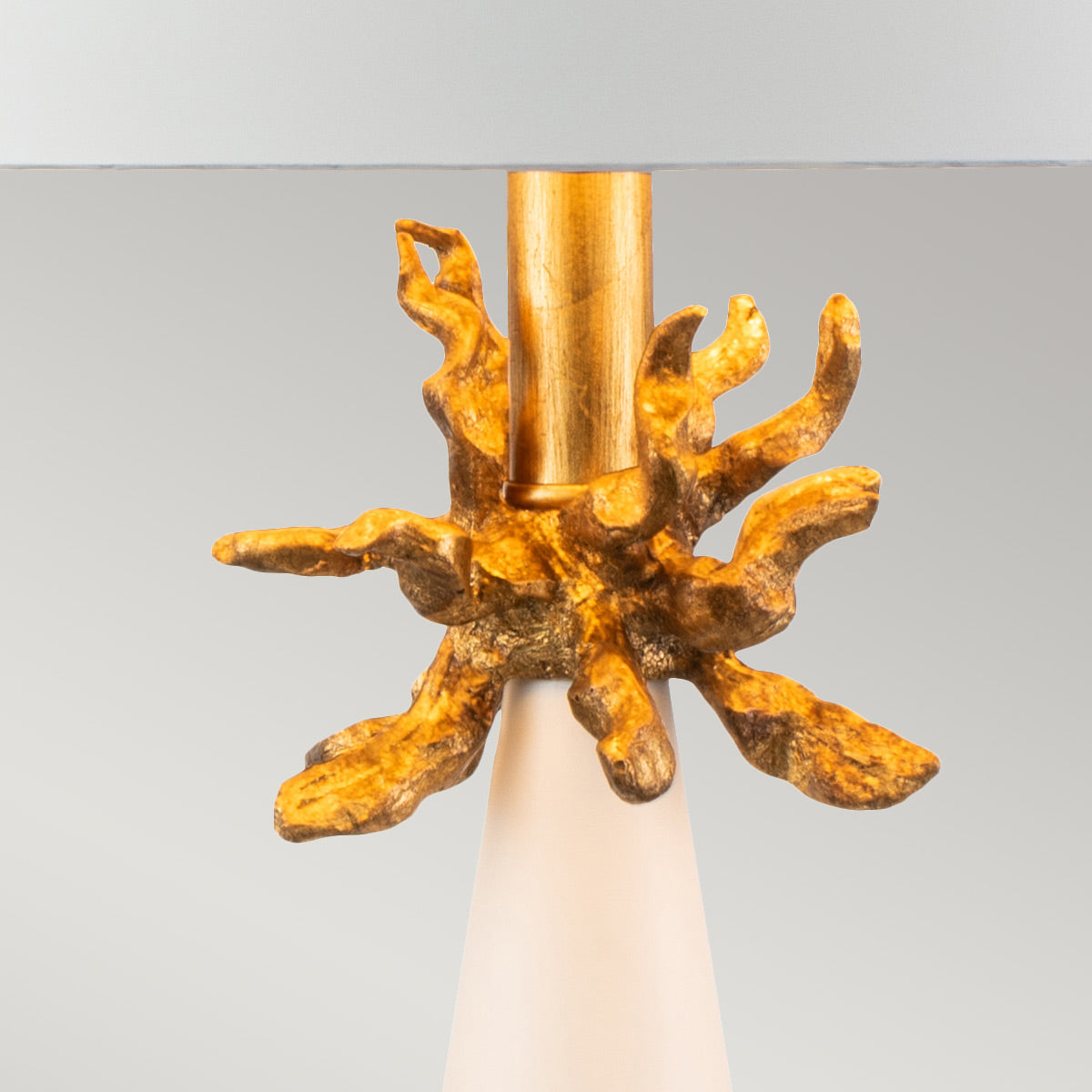 Flambeau Neo Tischlampe Weiß, Gold – Detailansicht