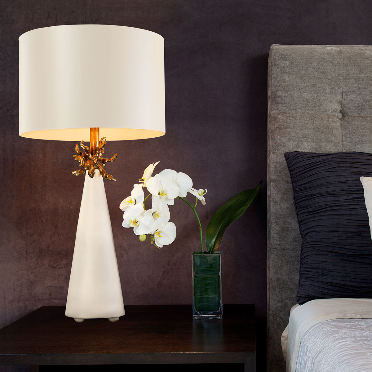 Flambeau Neo Tischlampe Weiß, Gold – Detailansicht 4